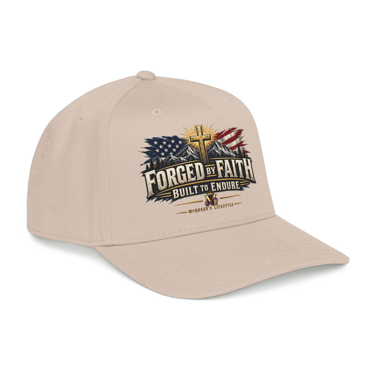 Forged by Faith - Built to Endure Patriotic Baseball Cap