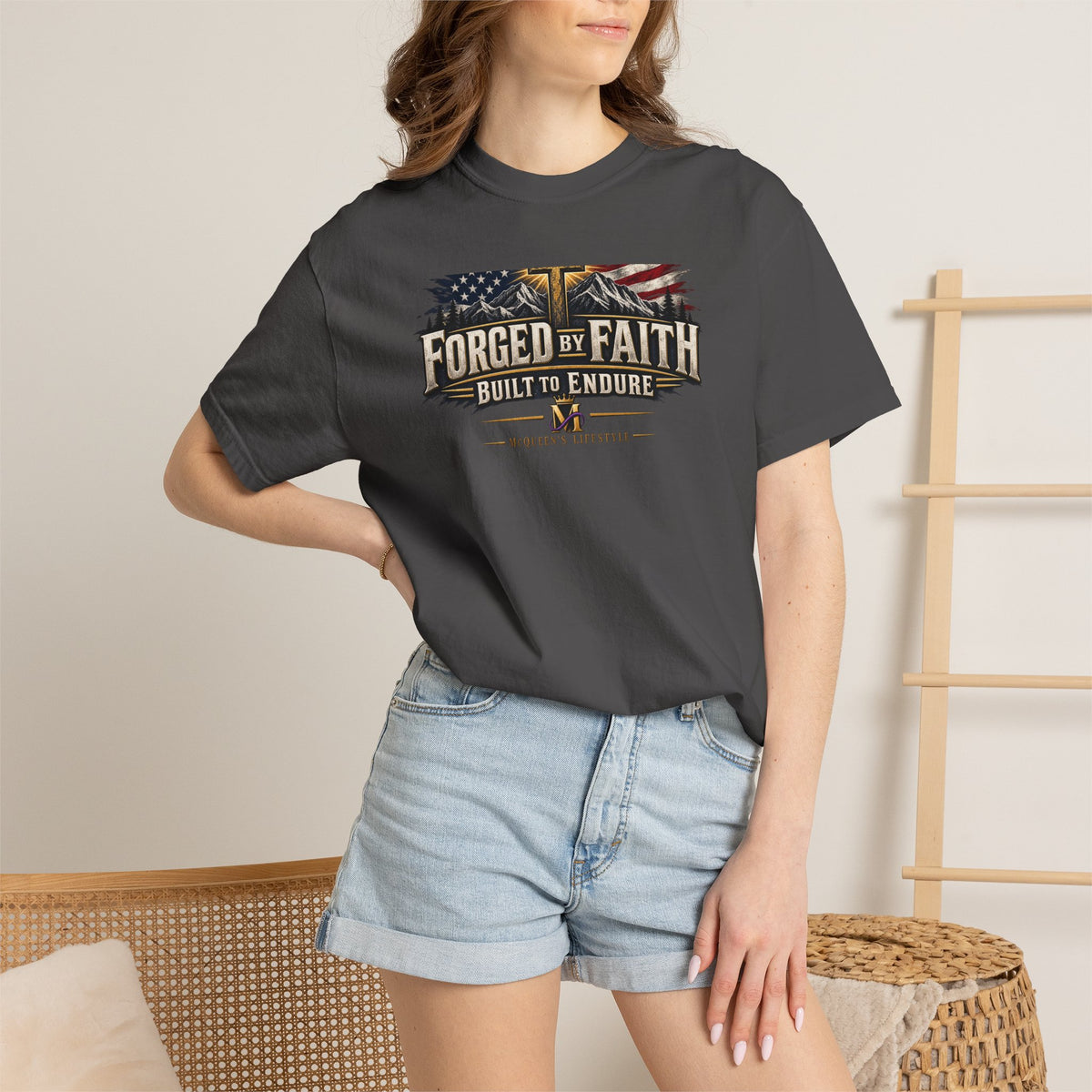 Forged By Faith T-Shirt – Built to Endure | McQueen’s Lifestyle