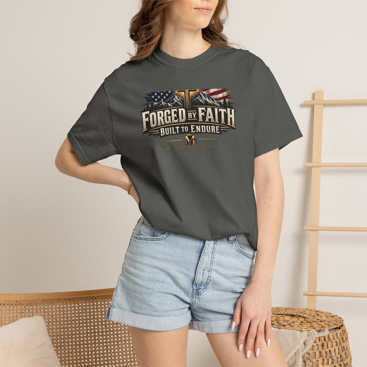 Forged By Faith T-Shirt – Built to Endure | McQueen’s Lifestyle