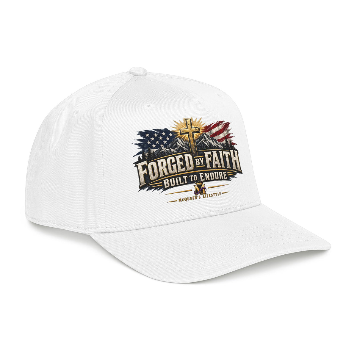 Forged by Faith - Built to Endure Patriotic Baseball Cap
