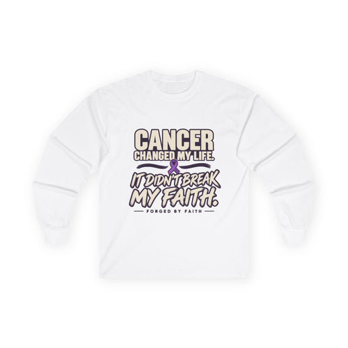 Cancer Changed My Life Long Sleeve Tee – It Didn’t Break My Faith Inspirational Support Shirt