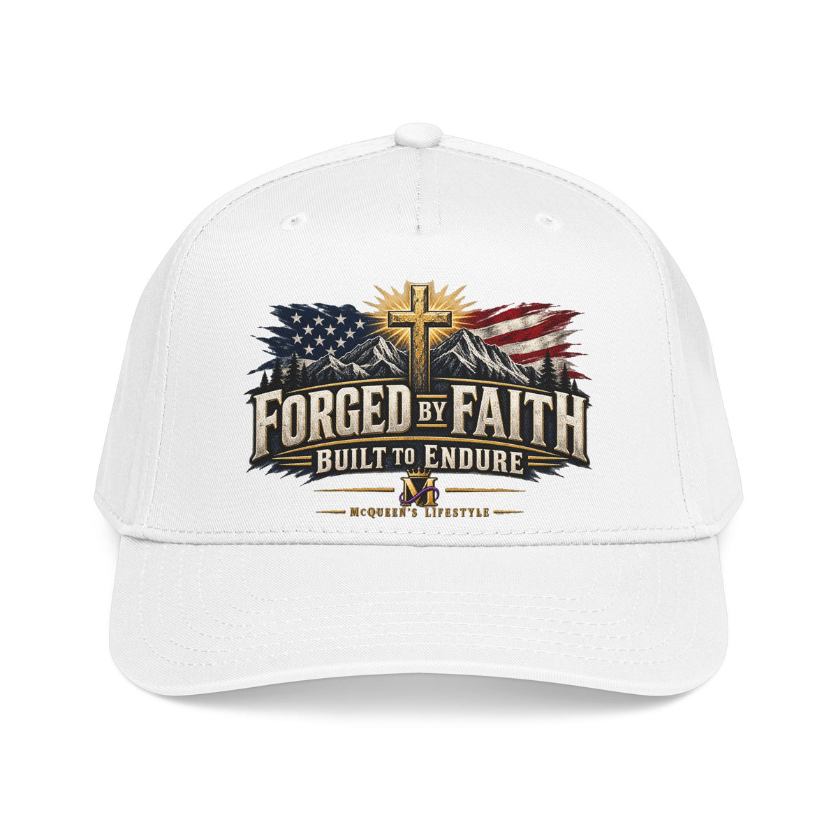 Forged by Faith - Built to Endure Patriotic Baseball Cap