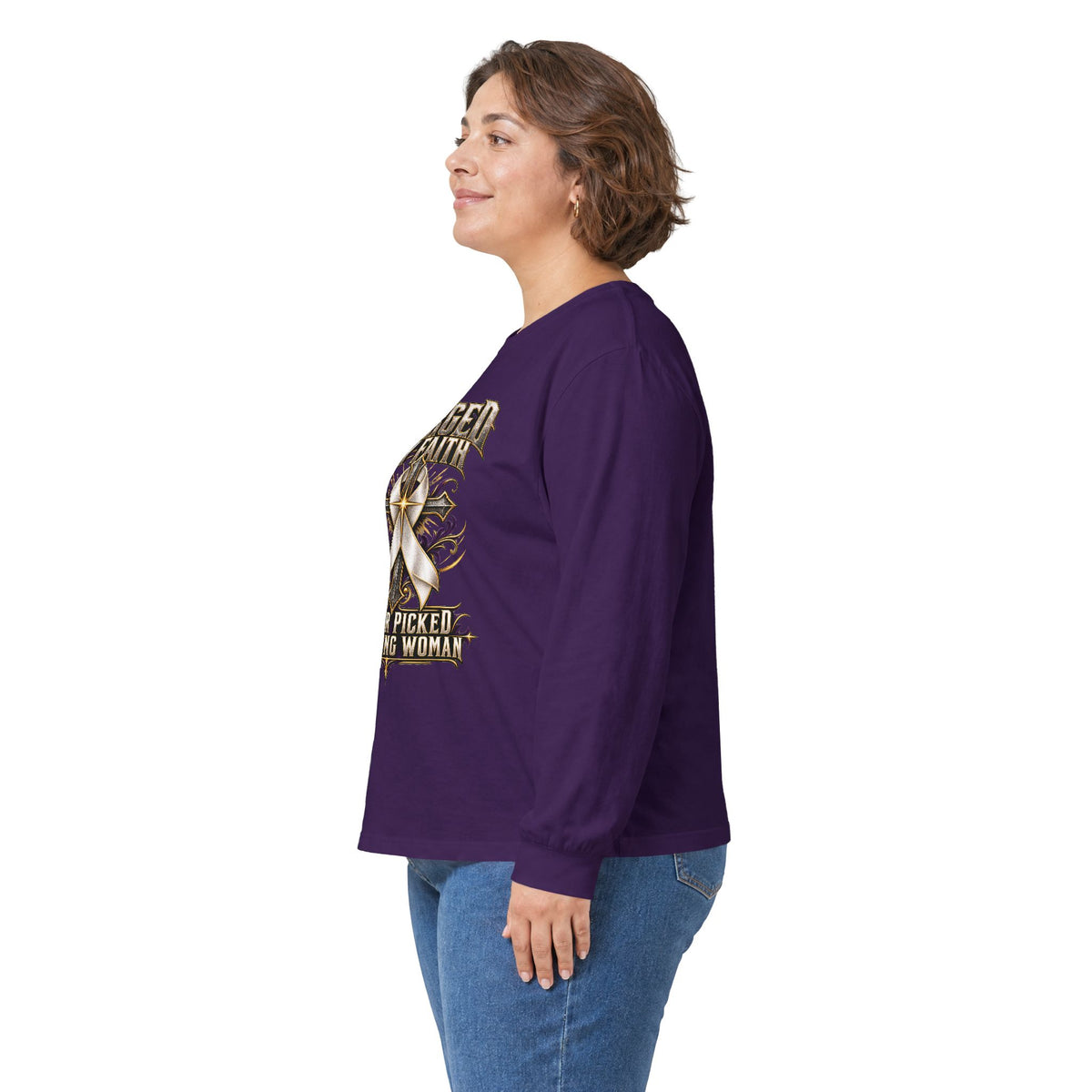 Forged by Faith Cancer Fighter Long Sleeve Shirt – Cancer Picked the Wrong Woman