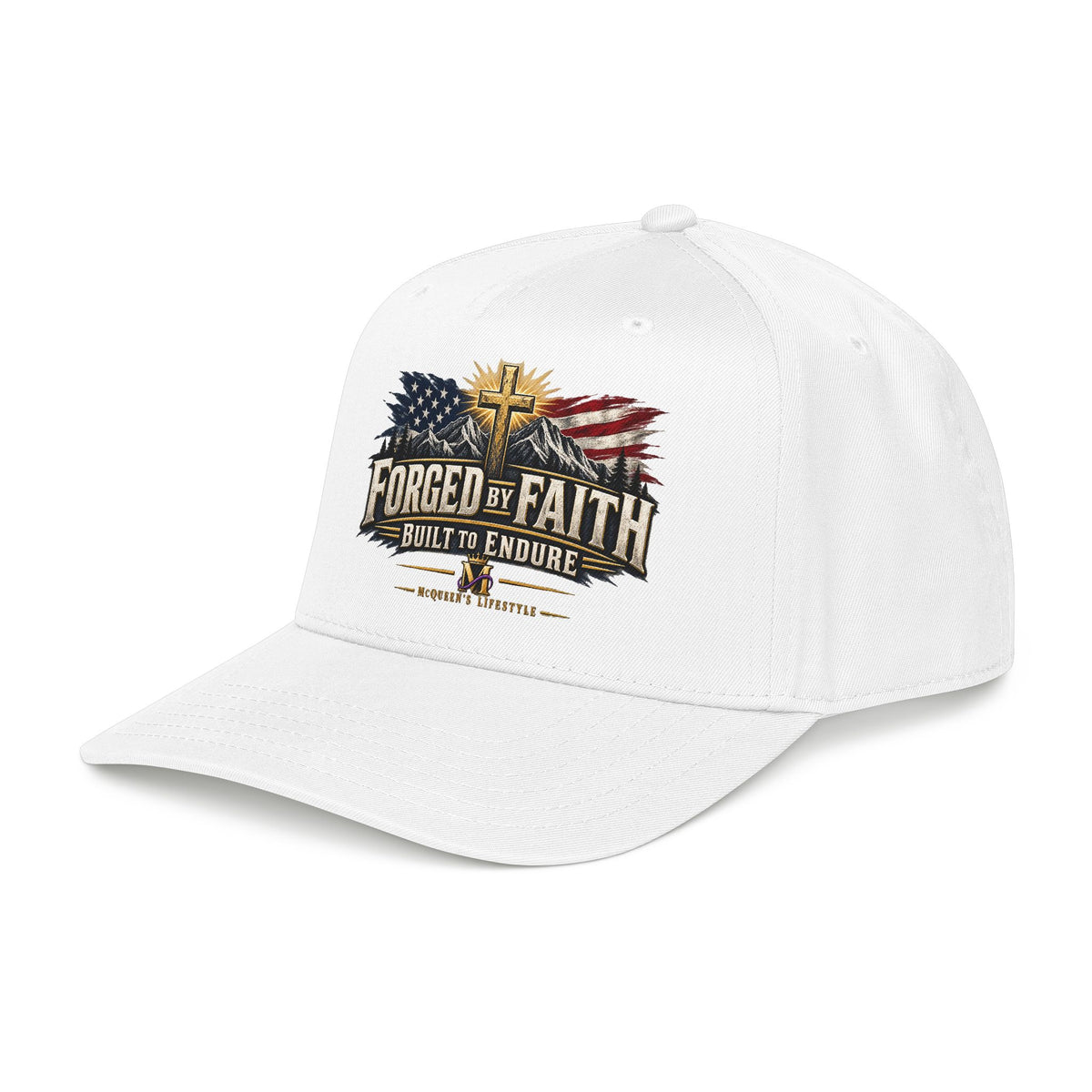 Forged by Faith - Built to Endure Patriotic Baseball Cap
