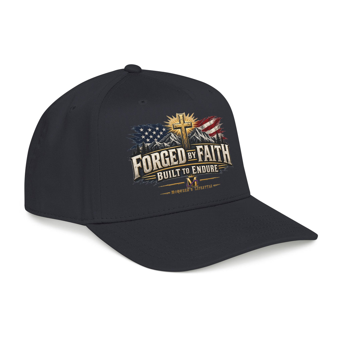 Forged by Faith - Built to Endure Patriotic Baseball Cap