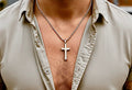 Classic Silver Cross Necklace — Waterproof Stainless Steel